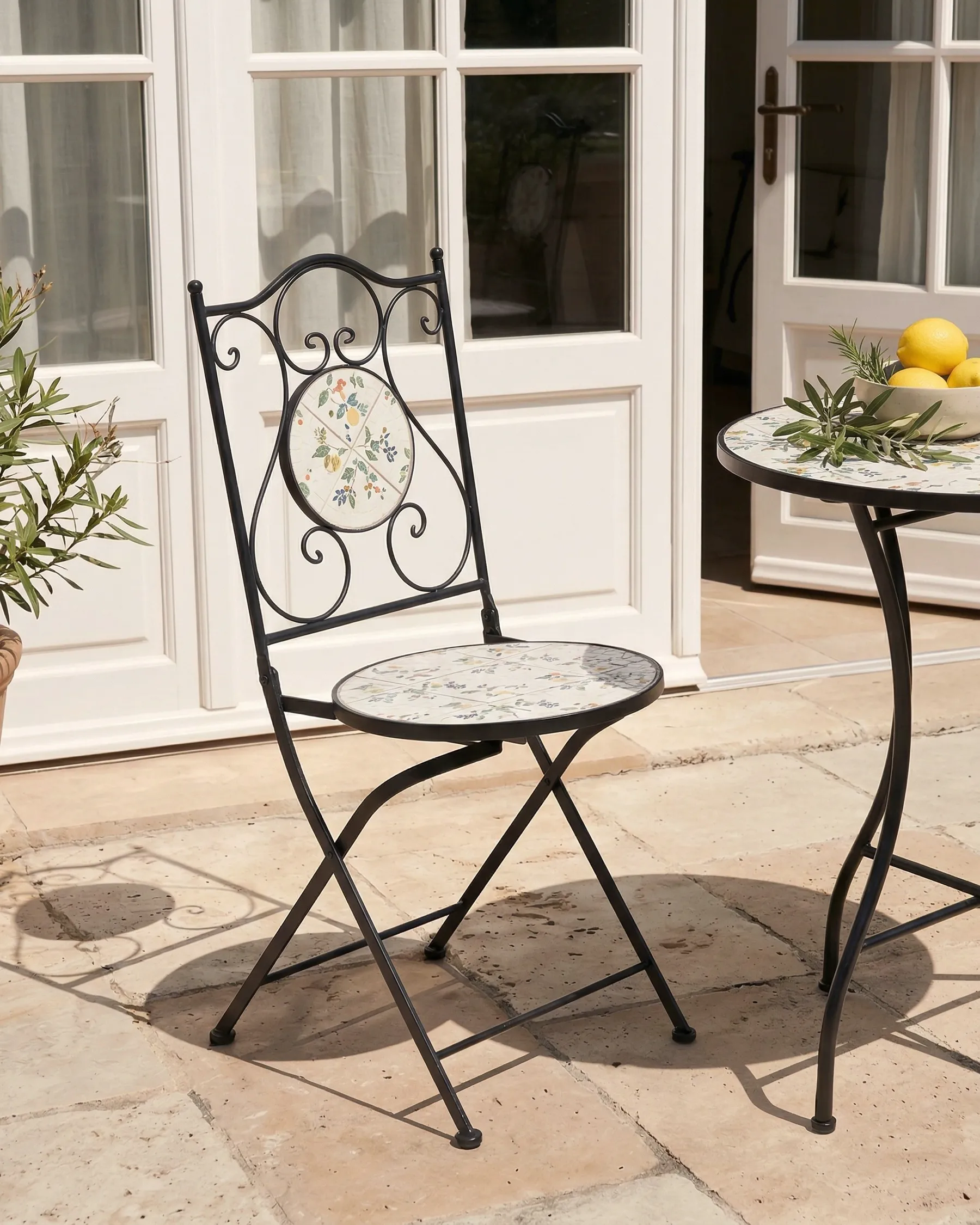 Gartenstuhl 2er Set COLLIO Metall Schwarz_1066061