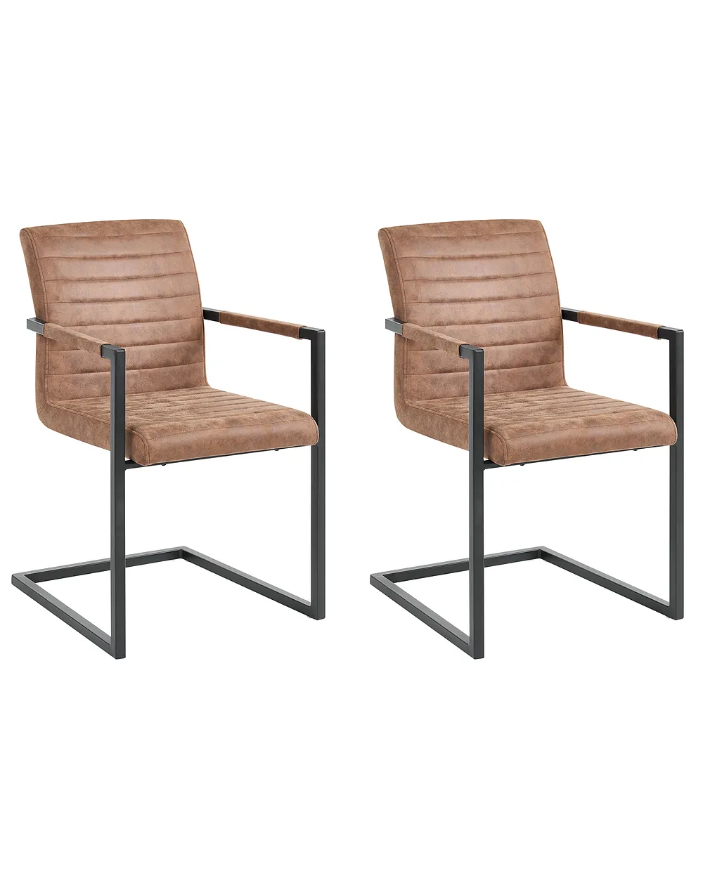 Set of 2 Conference Chairs BUFORD Faux Leather Brown_1156978