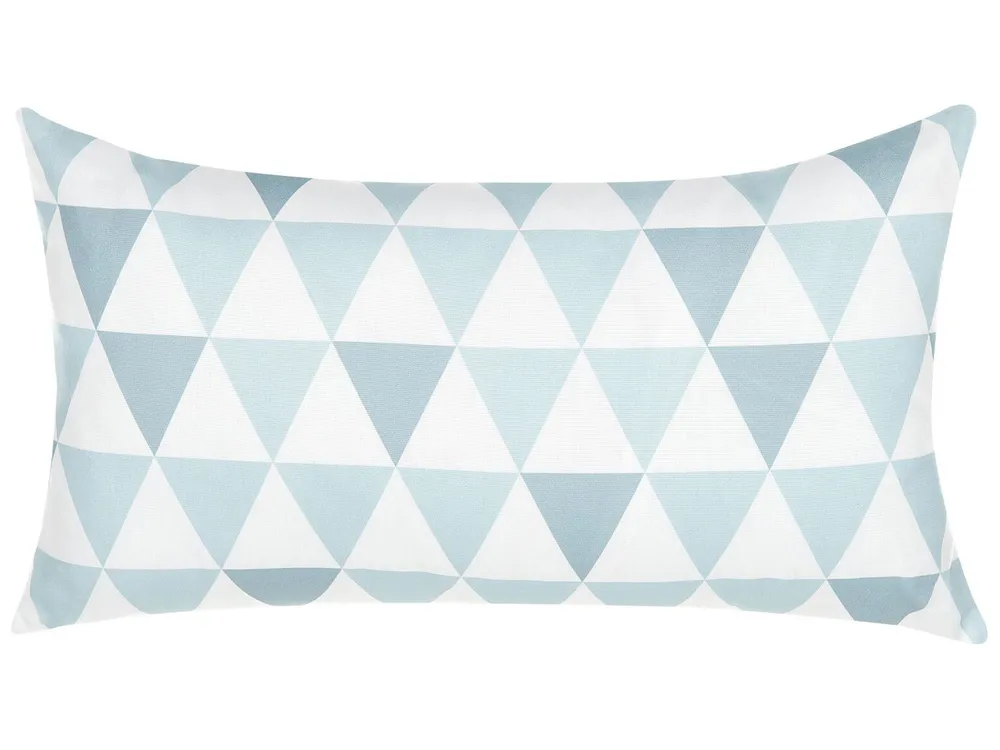 Set of 2 Outdoor Cushions TRIFOS Geometric Pattern 40 x 70 cm Blue_827348