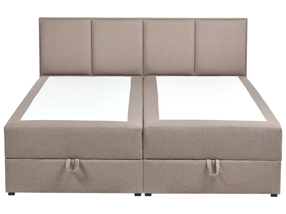 Kontinentalna postelja s prostorom za shranjevanje BARONET Blago Siva bež barva 160 x 200 cm_1004569