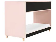 Hochbett Samtstoff CHOCQUES 90 x 200 cm Pastellrosa_1040616