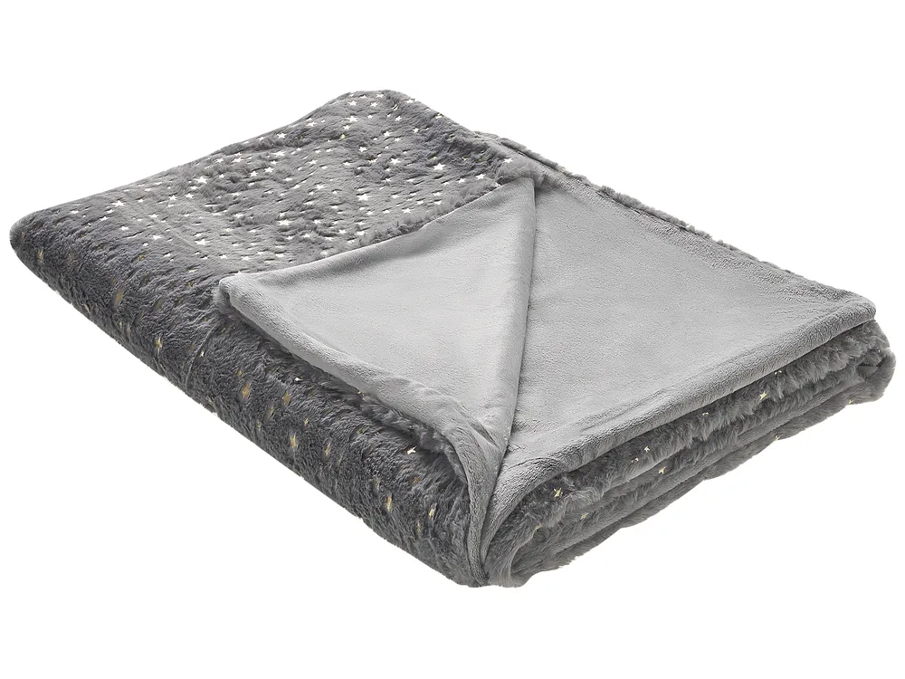 Kuscheldecke ALAZEYA 130 x 180 cm Grau