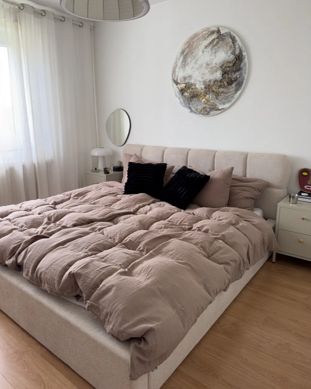 Bettwäsche-Set SUMNER 150 x 200 cm Baumwollmusselin Taupe_1071944