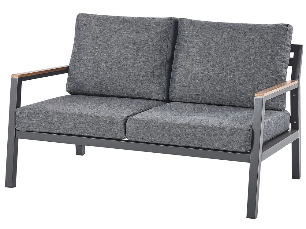 Garden Lounge Set with Table 4 Seater DELIA Metal Grey_798456