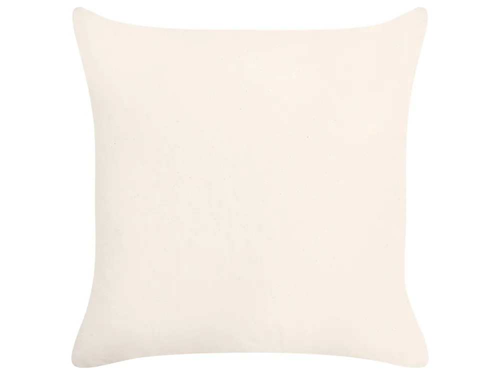 Dekokissen 2er Set CATALPA 45 x 45 cm Baumwolle Weiß Geometrisches Muster_843491