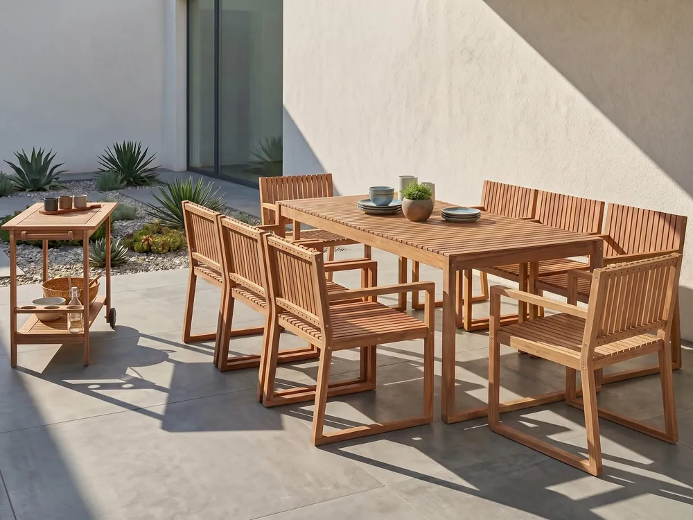 Gartentisch SASSARI II 180 cm 90 cm zertifiziertes Akazienholz Hellbraun_1075866
