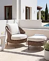 Gartensessel mit Ottomane ARCILLE Polyrattan Braun
