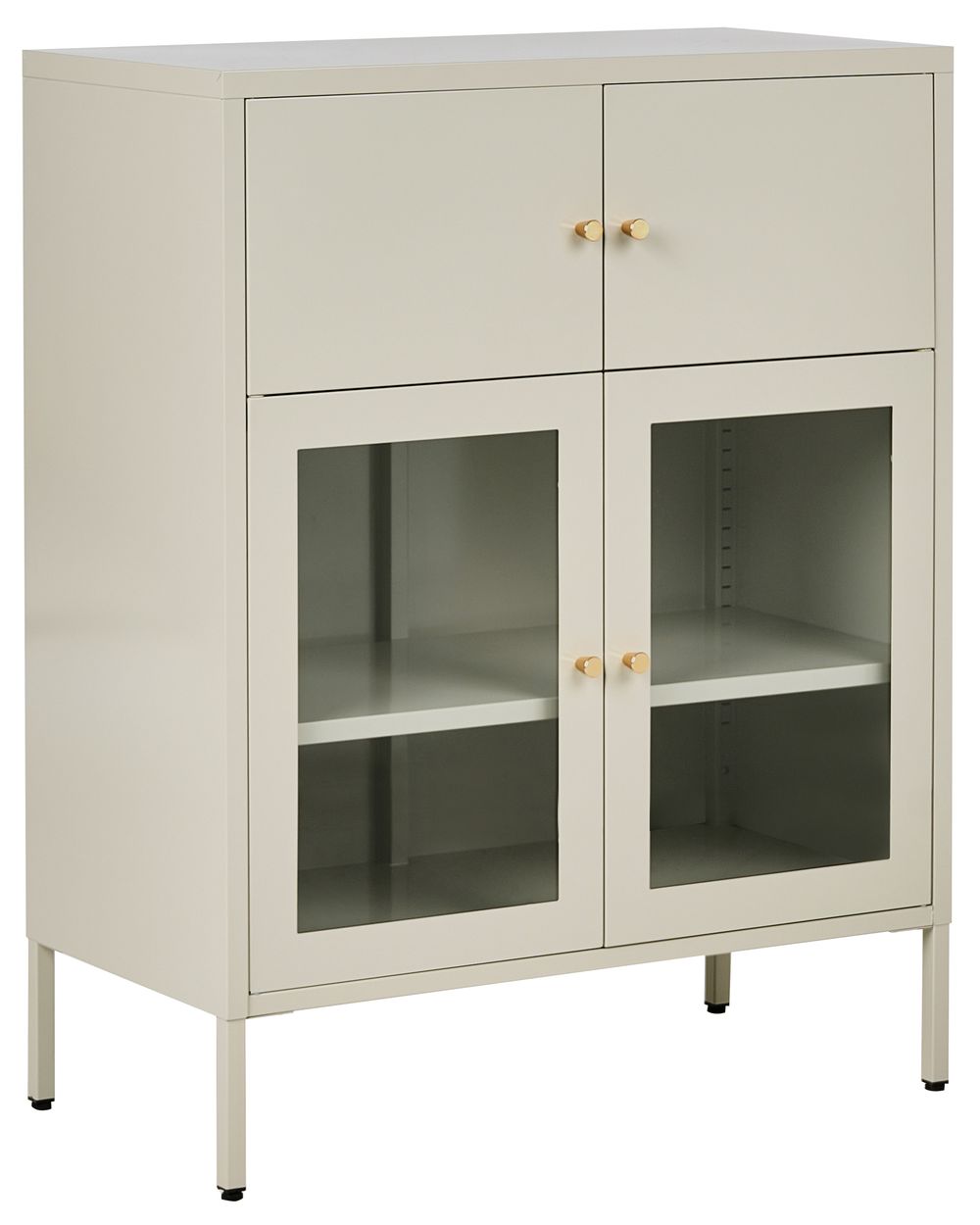 Glass Display Cabinet ESHOLT 80 cm Metal Light Beige