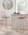Set of 2 Bar Chairs BISBEE Metal Rose Gold