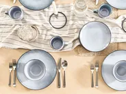 Speiseteller 4er Set JUNIPER Steinzeug Hellblau_957206