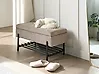 Shoe Bench SOLVANG Fabric Taupe with Storage