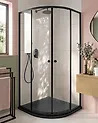 Shower Enclosure ONELLI 900 x 900 x 1900 mm Black