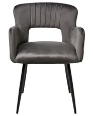 Set of 2 Dining Chairs SANILAC Velvet Dark Grey_847072