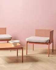 Ensemble de salon de jardin avec table 2 places TERRACINA Métal Orange_900206