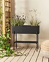 Blumentopf mit Beinen VINCA 70 cm Metall Schwarz