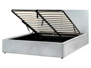 Bett mit Stauraum MOISSAC Chenillegewebe Hellblau 160 x 200 cm_995176
