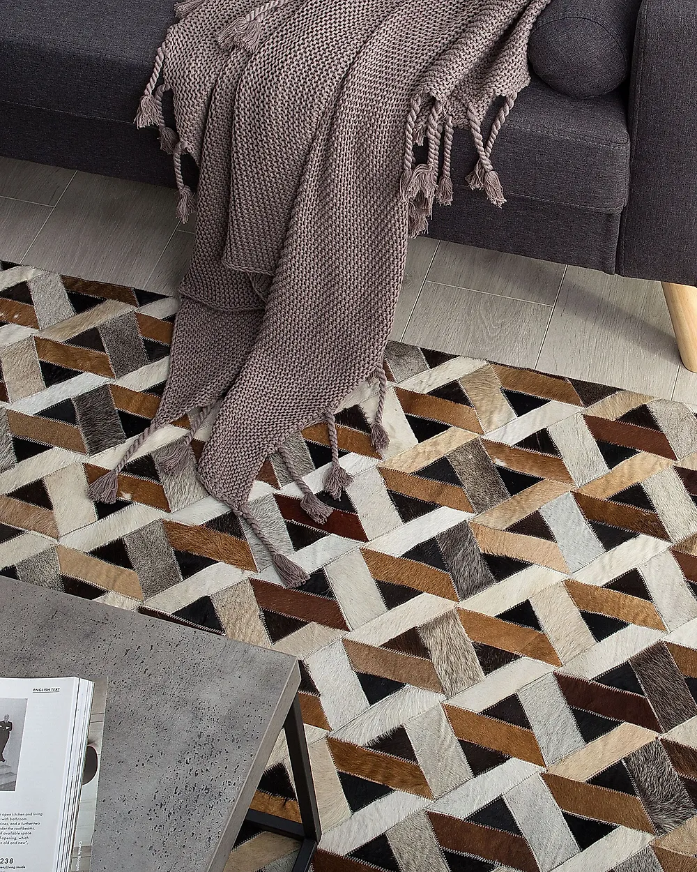 Rug TUGLU Brown 160 x 230 cm Leather_1177576