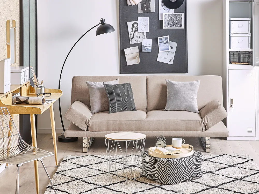 Schlafsofa 2-Sitzer YORK Stoff Beige_764736