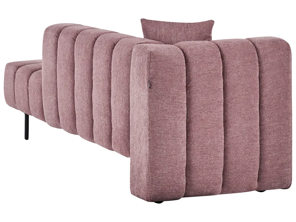 Linksseitige Chaiselongue LANNILS Stoff Rosa_942003