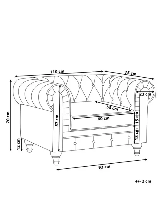 Sessel CHESTERFIELD Stoff Graphitgrau_675687