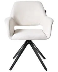 Set of 2 Dining Chairs CINEY Fabric Off-White_992662