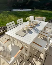 Garden Dining Set 6 Seater VALCANETTO/TAVIANO Metal White_982780