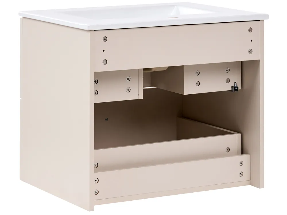 Wall Mounted Vanity Unit with Basin TARUMIR 60 cm Beige_1123551
