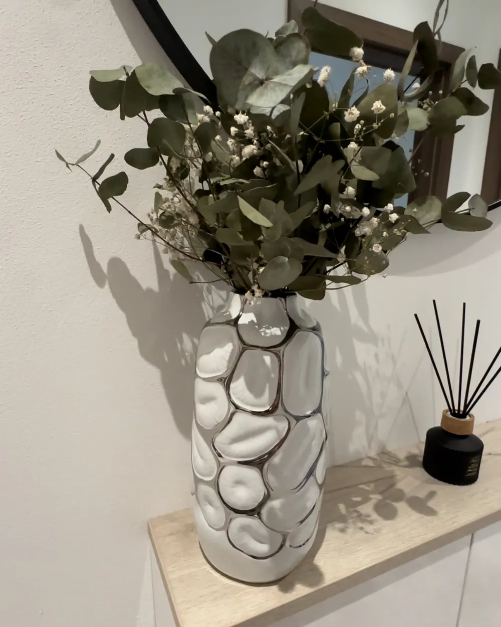 Dekovase CENABUM 28 cm Steinzeug Weiß_921462