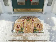 Fußmatte SELATNA Naturfarben 40 x 60 cm Weihnachtsmotiv Kokosfasern_1036267