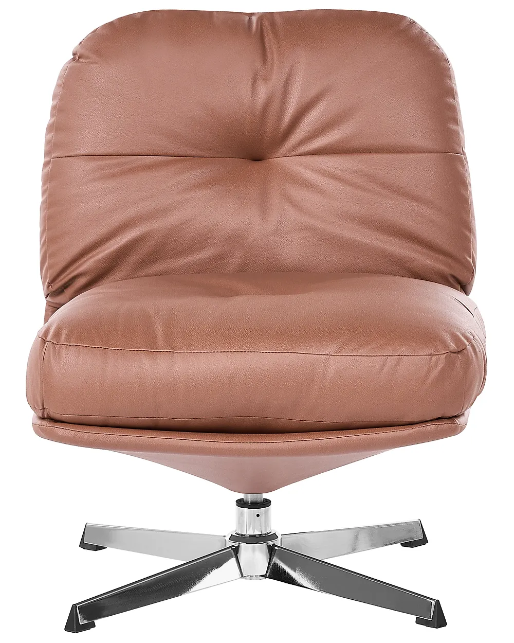 Swivel Armchair LOIMAA with Footstool Fabric Brown_1164626