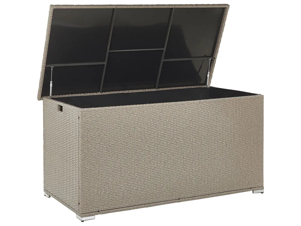 Aufbewahrungsbox MODENA 155 cm 75 cm Polyrattan Taupe