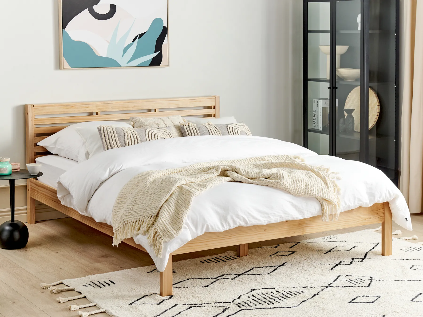 Bed Pine Wood CARNAC 160 x 200 cm (EU King Size) Light Brown_677780