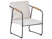 Lounge Set mit Tisch 4-Sitzer VEZZANA Metall Hellbeige_931088