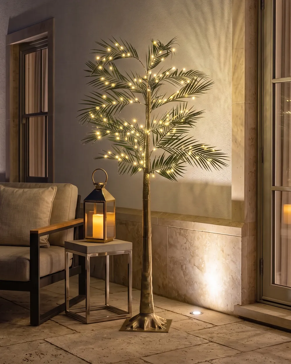 Gartendekoration LED PALJAVESI 175 cm Baum Gold_1014890