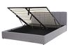 Bett mit Stauraum DREUX Stoff Hellgrau 160 x 200 cm