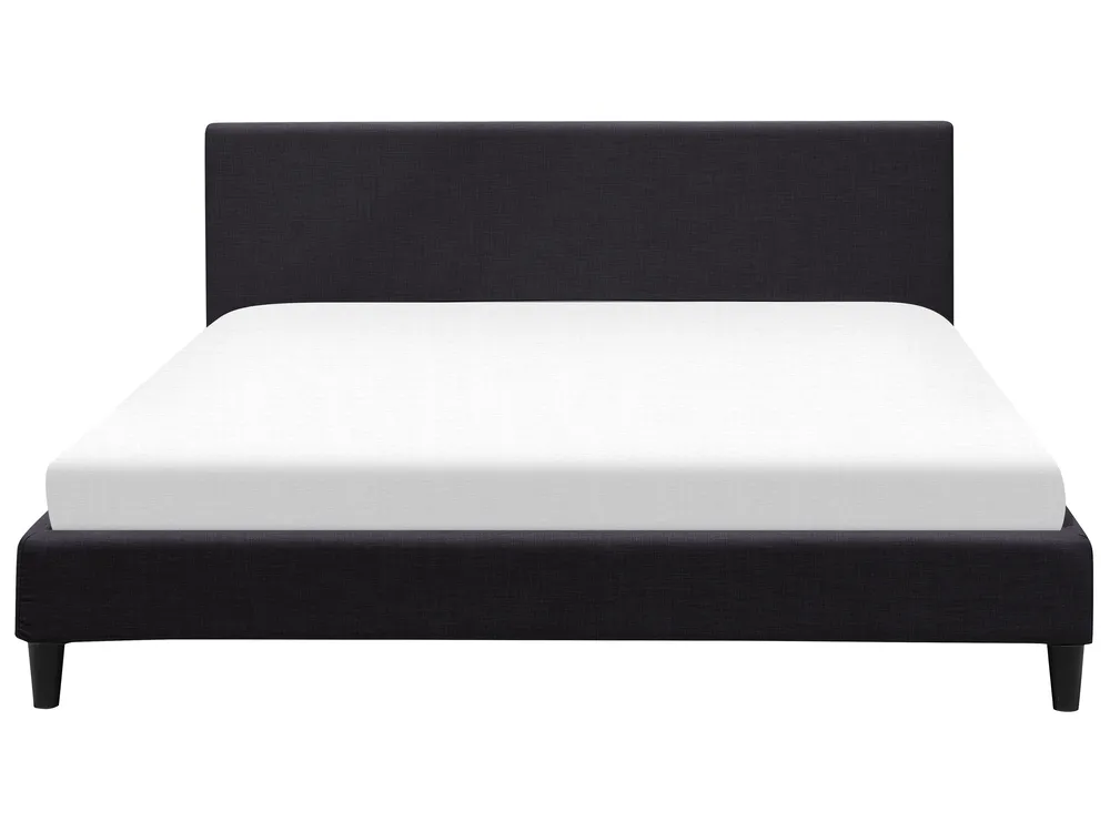 Bett mit LED Stoff FITOU 180 x 200 cm Schwarz_709888