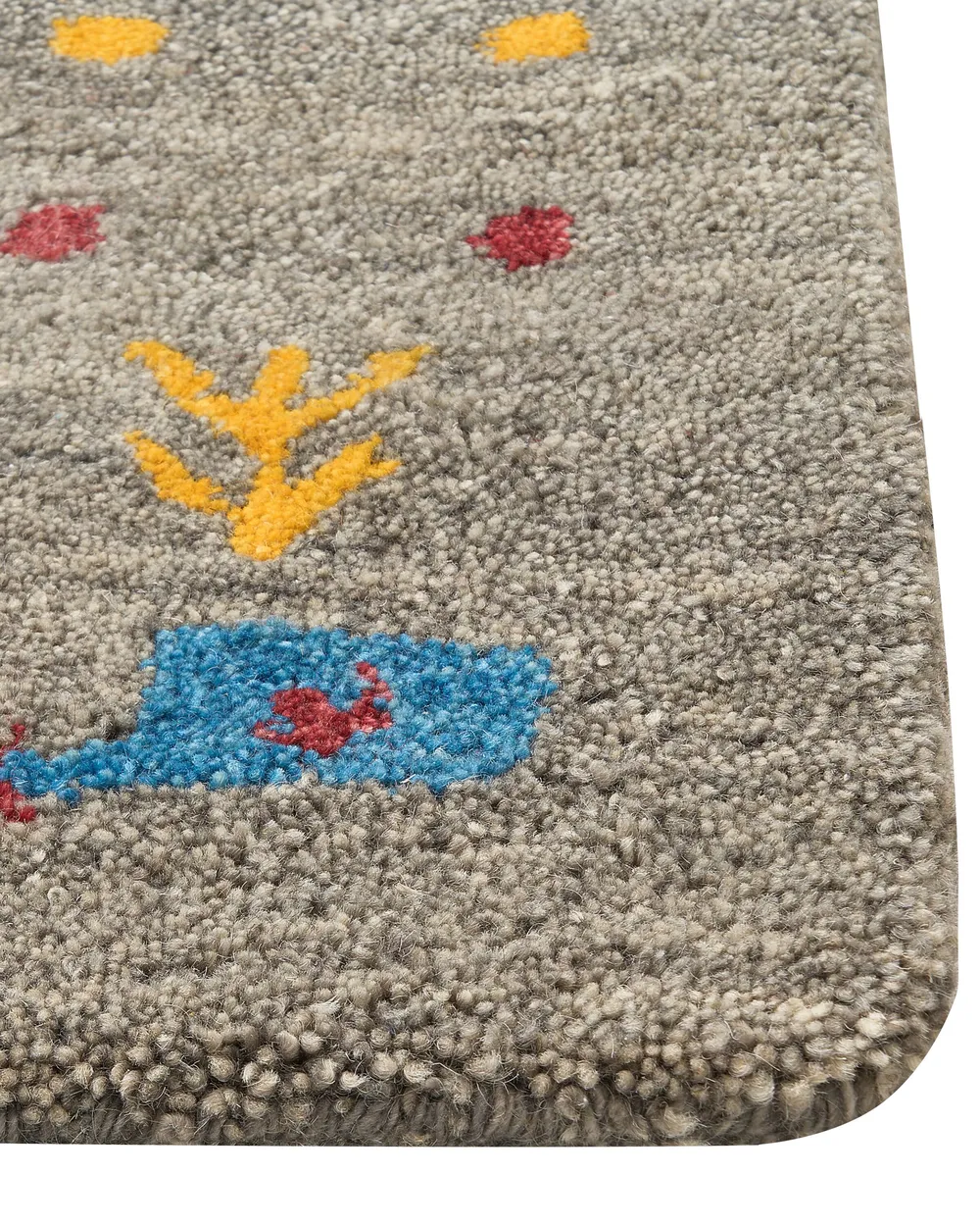 Teppich SEYMEN Grau 80 x 150 cm Gabbeh Wolle_856064
