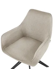 Esszimmerstuhl 2er Set drehbar JODAR Stoff Taupe_945222