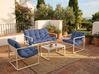 Garden Lounge Set with Table 4 Seater GARDA Metal Blue
