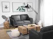Sofa 2-Sitzer LOKKA Kunstleder Grau_708057