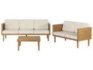 Lounge Set mit Tisch 5-Sitzer BARATTI Akazienholz Braun_830603