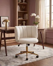 Desk Chair PELORA Boucle White_1085765