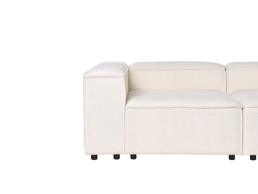 Modular Corner Sofa 2 Seater ARDAL with Ottoman Boucle Off-White Left Hand_1011488