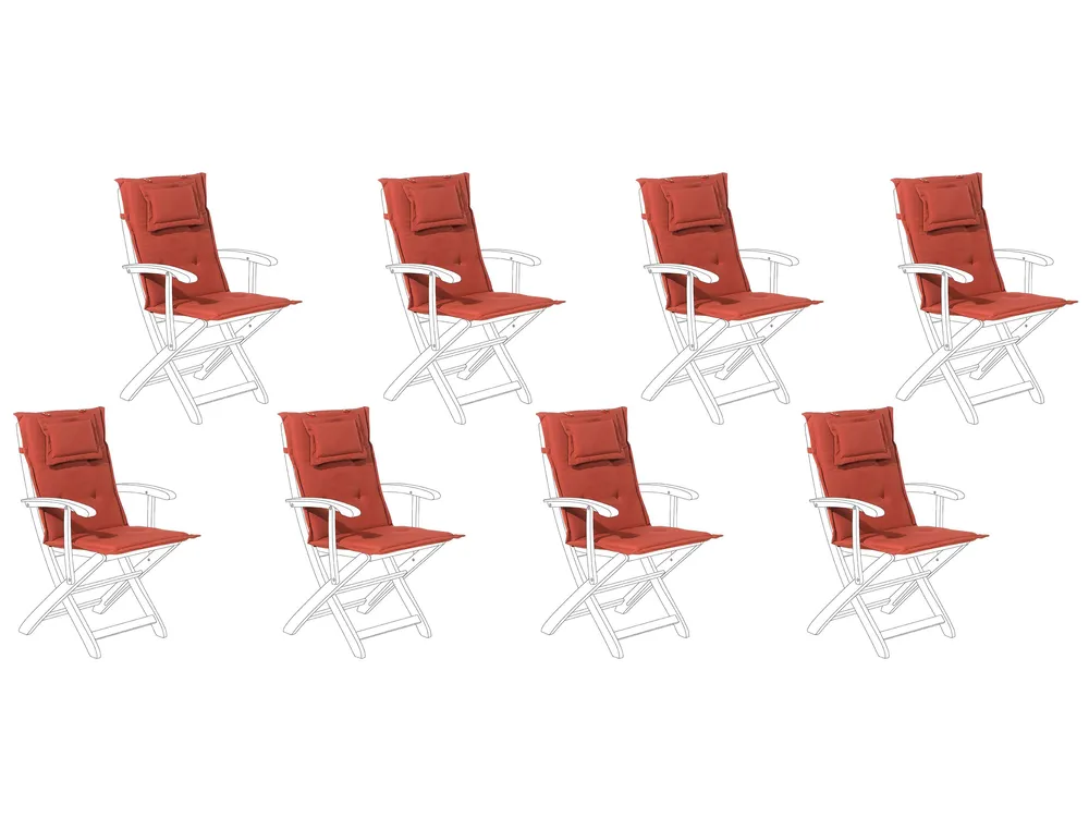 Sitzauflagen 8er Set MAUI 40 x 54 cm Dunkelrot