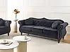 Sofa 3-Sitzer SKIEN Samtstoff Schwarz