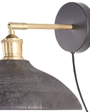 Wandlampe YERALA verstellbar Mangoholz Schwarz_867914