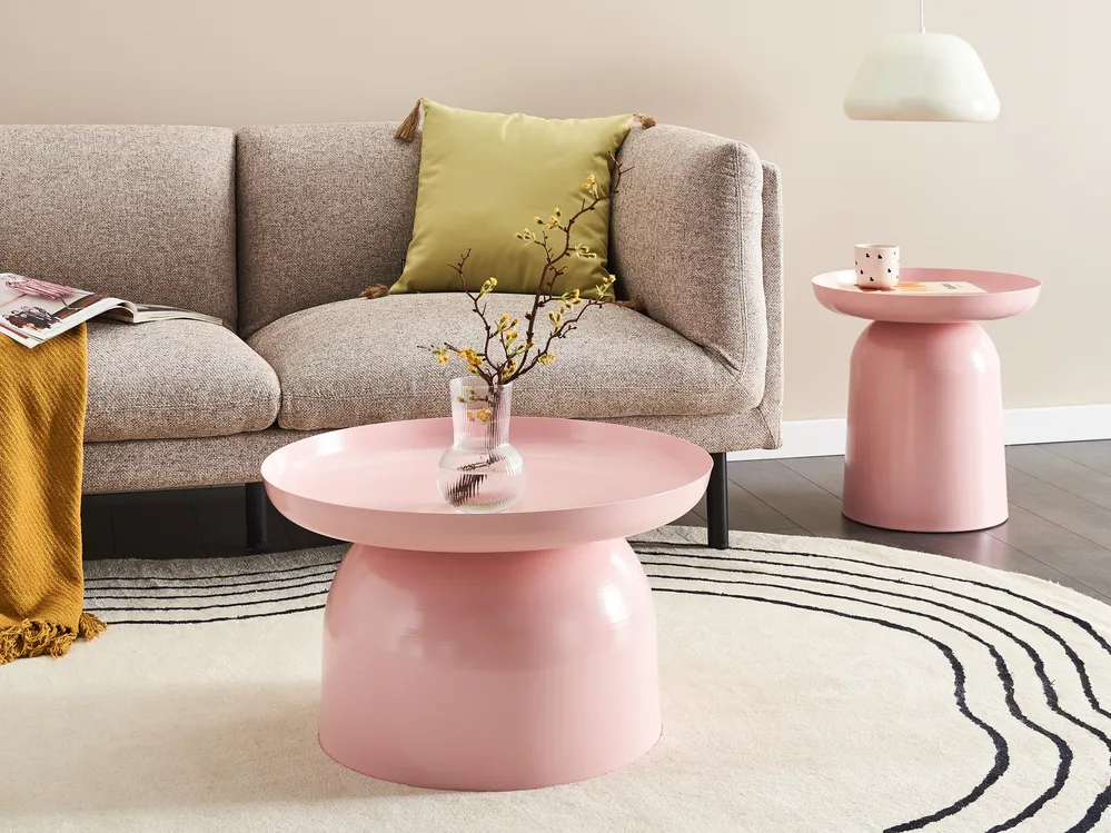 Couchtisch TORRENS Metall Pastellrosa