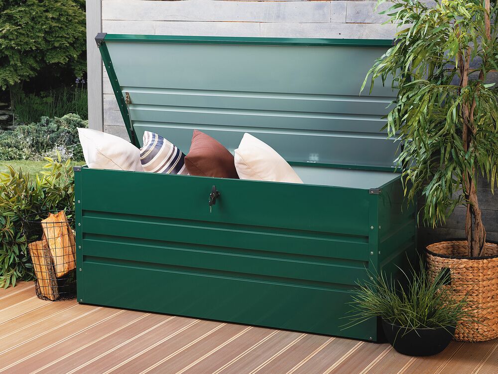 Storage Box CEBROSA 132 cm 62 cm Metal Dark Green