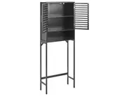 Badezimmerschrank OKARCHE Bambus 63 cm Schwarz_1031682