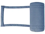 Sun Lounger with Cushion TOSCANA PREMIUM Reclining Acacia Wood Blue_1070433